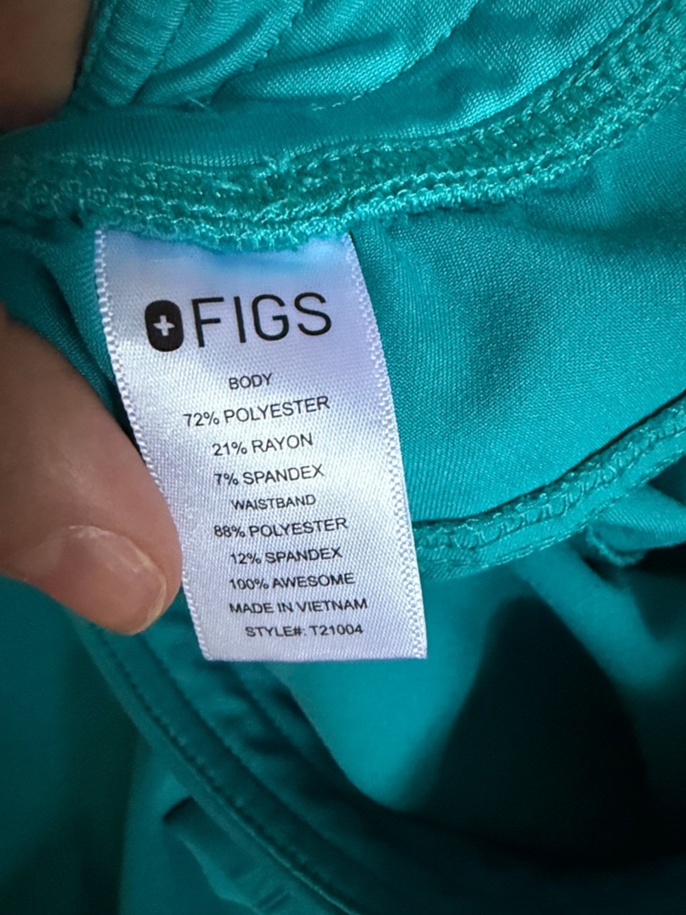 Figs Teal Isabel High Rise Wide Leg Scrub Pants - Picture 7 of 9